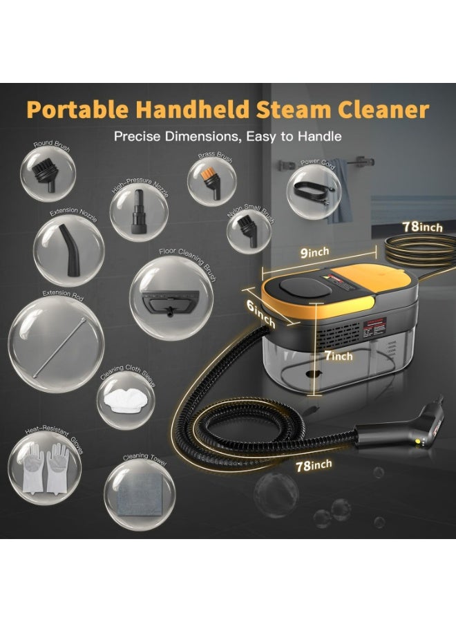 Oasisgalore 15-Second Fast Heat Steam Cleaner with 15 Attachments,1.69 Quart Portable Steamer for Floor, Tile, Cars, Grease,Dirt - Image 4
