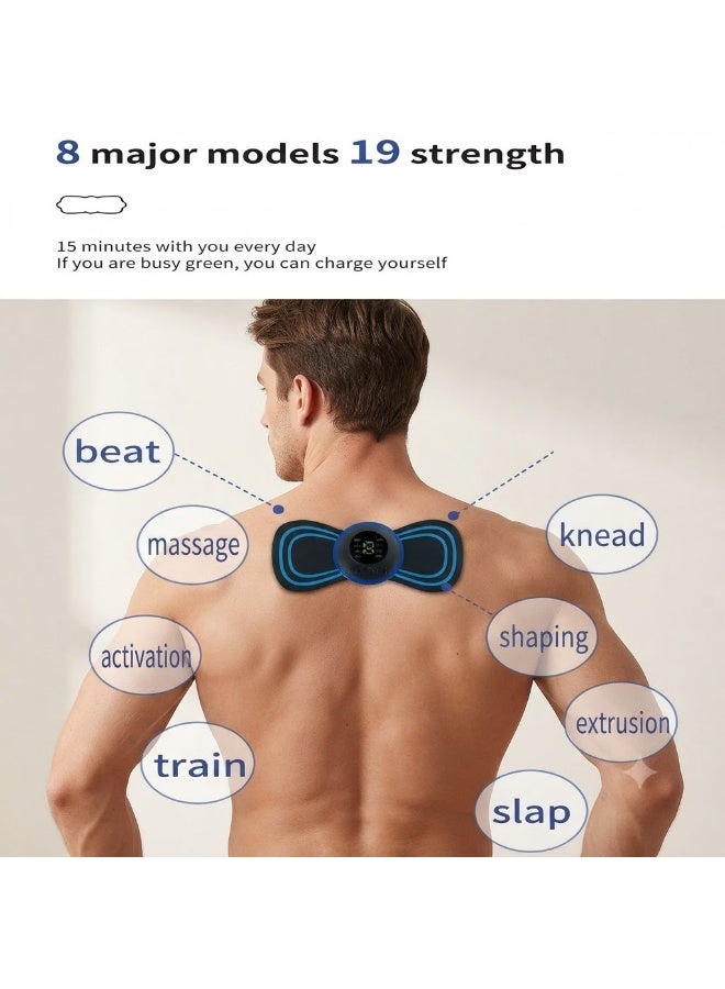 Wireless Rechargeable EMS Body Massager with 8 Massage Modes and 19 Intensity Levels, Portable Neck and Muscle Massage Device for Shoulders, Back, Arms and Legs, Pain Relief Massage Machine for Men and Women - Image 4
