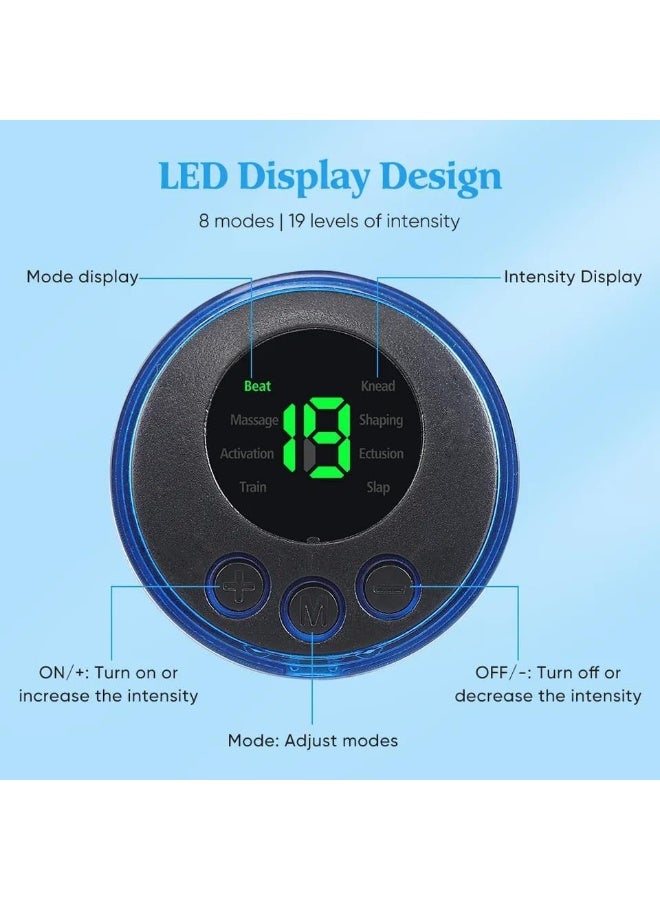 Wireless Rechargeable EMS Body Massager with 8 Massage Modes and 19 Intensity Levels, Portable Neck and Muscle Massage Device for Shoulders, Back, Arms and Legs, Pain Relief Massage Machine for Men and Women - Image 3