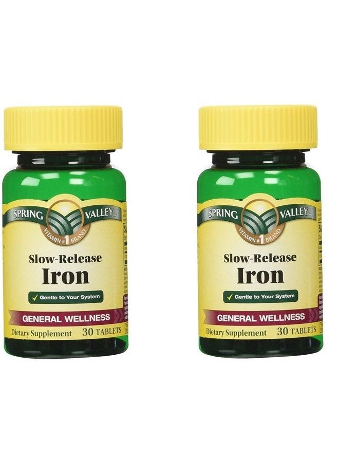 SPRING VALLEY - Slow Release Iron, 30 Tablets (2 Pack) - Image 1