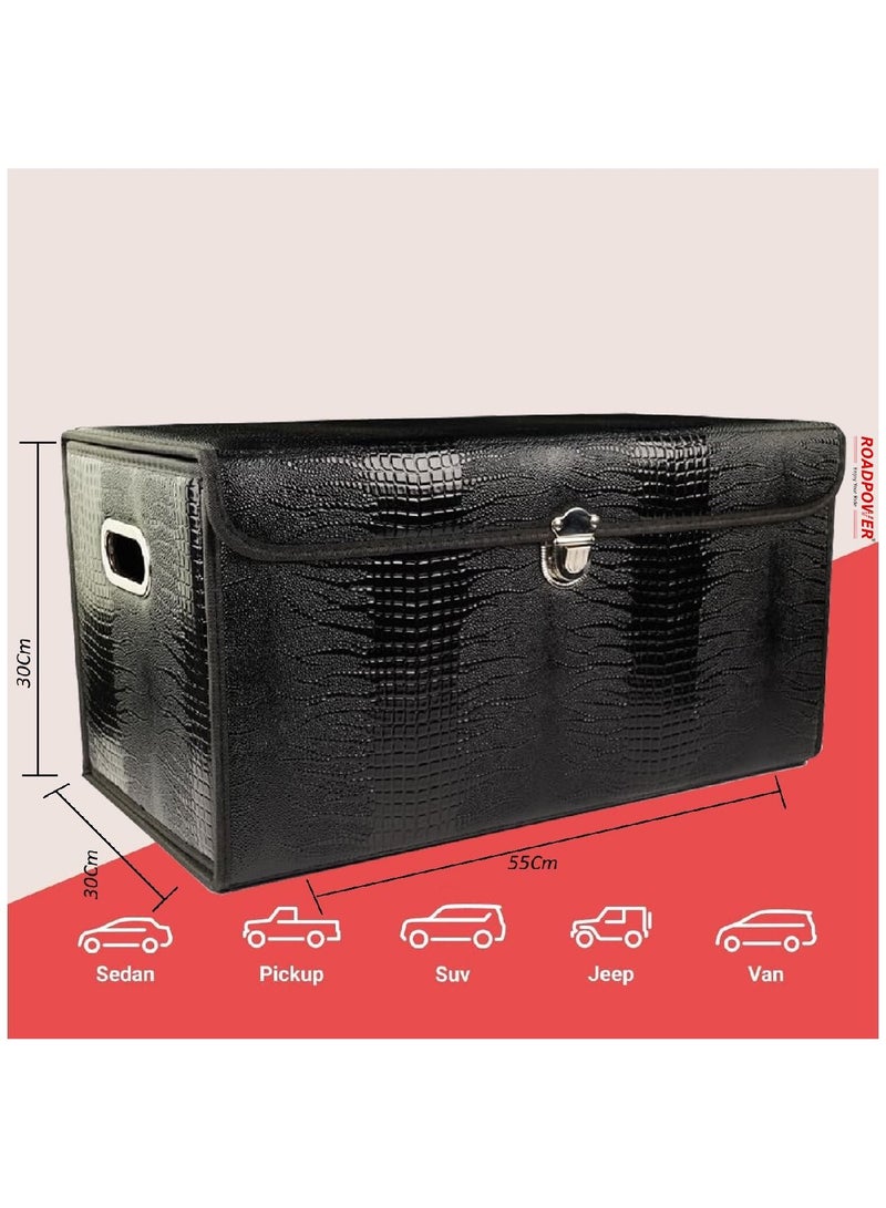 RoadPower Car Trunk Storage Organizer And Suv Collapsible Cargo Multi Compartment Adjustable Auto Grocery Large Box 55x30x30 Cm - Image 3