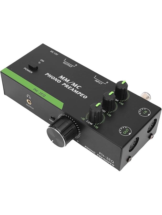 Professional MC MM Phono Preamp With Adjustable EQ 5 Pin XLR Input Output For Turntable Record Player Stereo Phonograph Preamplifier US Plug - Image 1