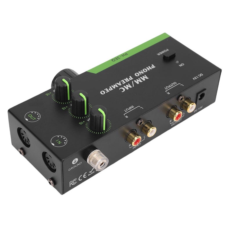 Professional MC MM Phono Preamp With Adjustable EQ 5 Pin XLR Input Output For Turntable Record Player Stereo Phonograph Preamplifier US Plug - Image 5