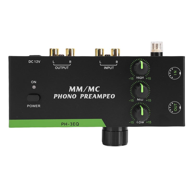 Professional MC MM Phono Preamp With Adjustable EQ 5 Pin XLR Input Output For Turntable Record Player Stereo Phonograph Preamplifier US Plug - Image 3