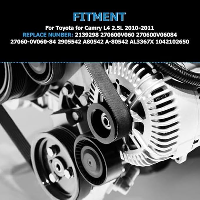 Alikali New Alternator Replacement fit for Toyota Camry L4 2.5L 2010-2011 Electrical Alternators Replace 11516 104210-2650 27060-0V060-84 - Image 4