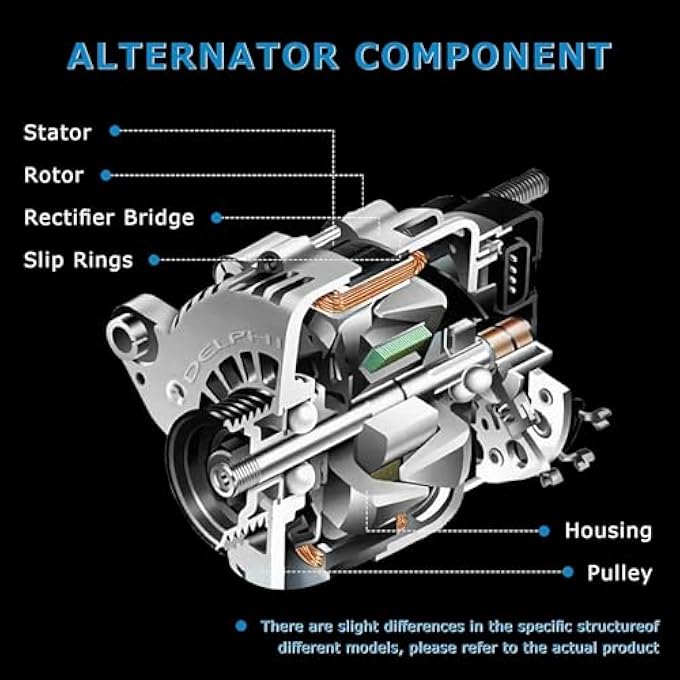 Alikali New Alternator Replacement fit for Toyota Camry L4 2.5L 2010-2011 Electrical Alternators Replace 11516 104210-2650 27060-0V060-84 - Image 3