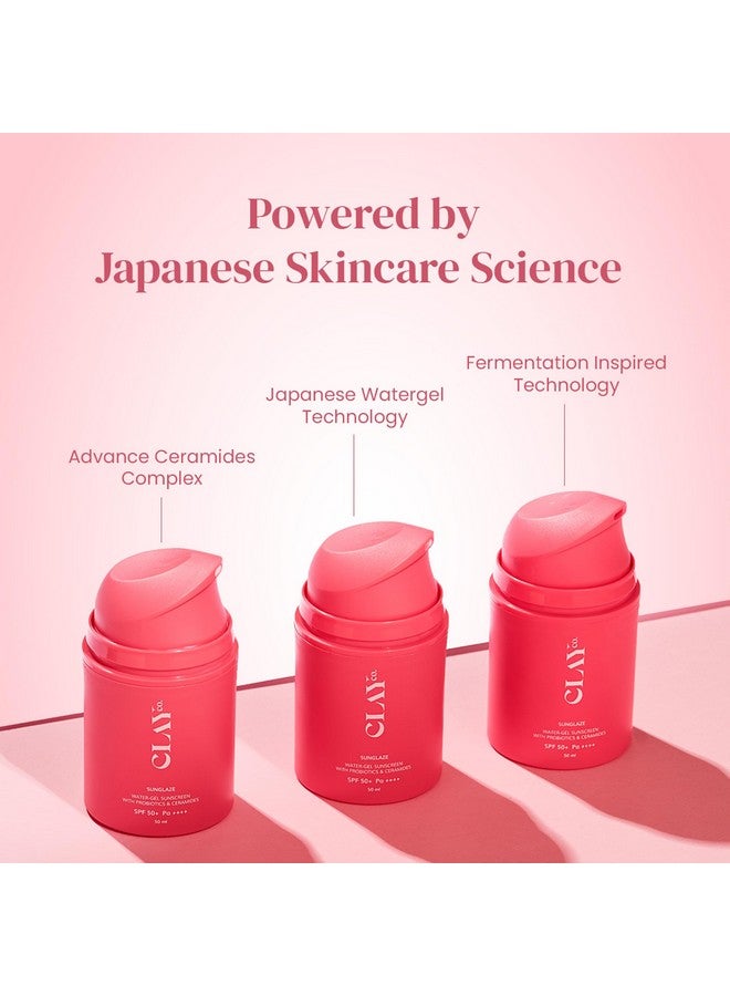 Clayco Sunglaze Sunscreen SPF 50 PA++++ | Probiotic & Ceramide-Infused | Lightweight, Non-Greasy & Fast-Absorbing | Broad Spectrum UVA, UVB & Blue Light Protection | Hydrating & Brightening | For All Skin Types (50ml) - Image 4