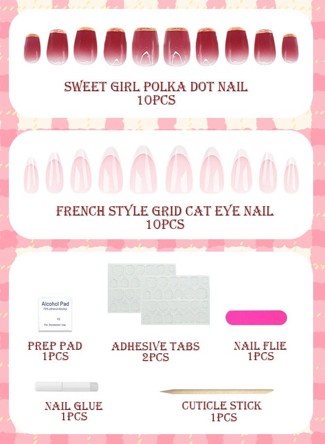 SAROR Press On Nails 40pcs，30pcs Nude Ins-style Nail Art，10Pcs False Nails Short Solid Color，Fake Acrylic Almond Shape with glue kit and Disposable Press on Nail Tool Kit. - Image 2