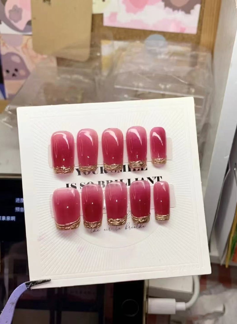 SAROR Press On Nails 40pcs，30pcs Nude Ins-style Nail Art，10Pcs False Nails Short Solid Color，Fake Acrylic Almond Shape with glue kit and Disposable Press on Nail Tool Kit. - Image 5