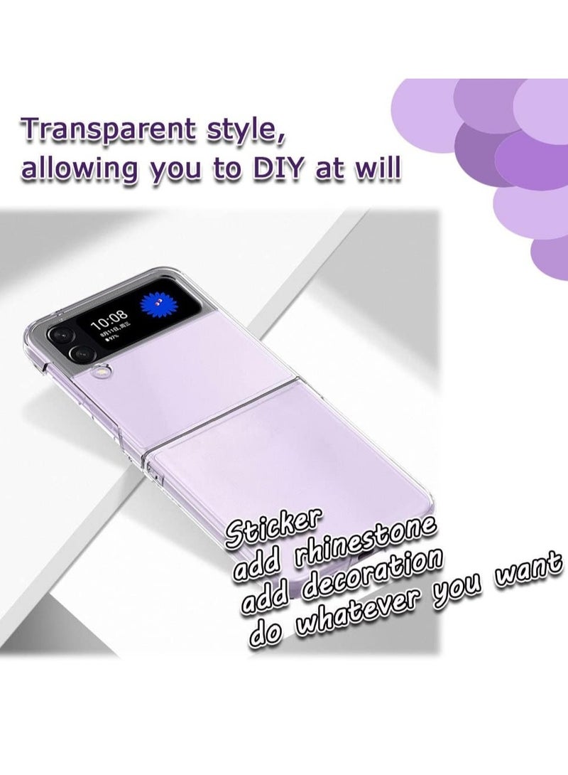 إلترازون Slim Case Compatible with Samsung Galaxy Z Flip 4, Premium Thin Transparent Hard PC with Non-Slip Grip Protective Phone Cover for Z Flip4 5G (2022) - Clear - Image 4