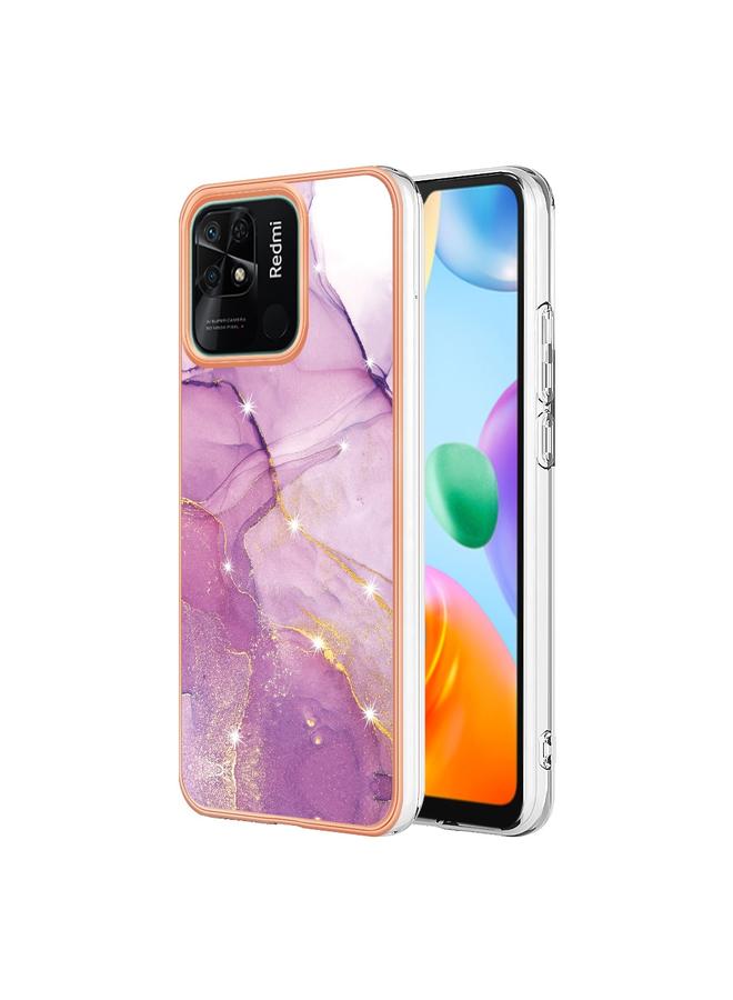 The Bros Case For Xiaomi Redmi 10C Electroplating Marble Dual-side IMD Phone Case