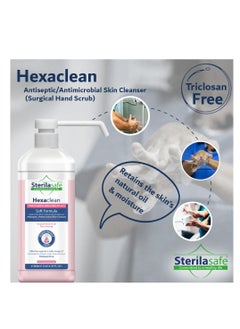 Sterilasafe HexaClean Antiseptic Liquid Soap Chlorhexidine Gluconate 4%  1000ml  - Image 3