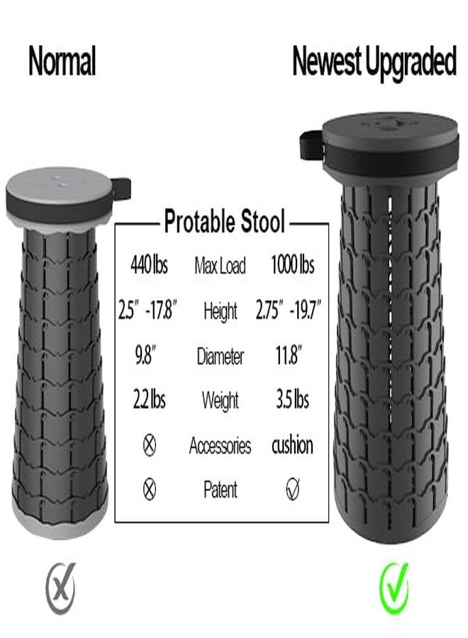 ALEVMOOM كرسي قابل للطي محمول ومُحسّن مقاس 19.7 بوصة مع وسادة، قابل للتمديد والطي، مناسب للبالغين، شديد التحمل، للتخييم، يتحمل وزنًا يصل إلى 1000 رطل، مثالي للأنشطة الخارجية مثل الصيد والتنزه والشواء. - Image 4