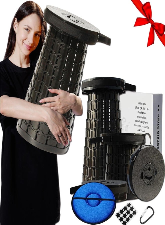 ALEVMOOM كرسي قابل للطي محمول ومُحسّن مقاس 19.7 بوصة مع وسادة، قابل للتمديد والطي، مناسب للبالغين، شديد التحمل، للتخييم، يتحمل وزنًا يصل إلى 1000 رطل، مثالي للأنشطة الخارجية مثل الصيد والتنزه والشواء. - Image 1