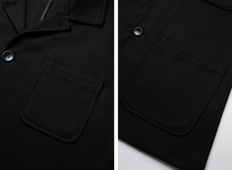 WZIKAI Men's Casual Sport Coat Jacket Regular Fit Lightweight Suit Jacket for Men Black S - Image 5