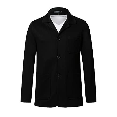 WZIKAI Men's Casual Sport Coat Jacket Regular Fit Lightweight Suit Jacket for Men Black S - Image 3