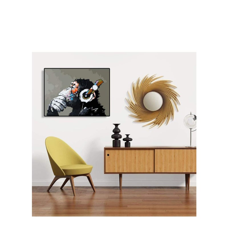 SOLARAE Paint by Numbers DJ Monkey Canvas Paint Wall Art DIY Oil Painting for Home Decoration (16X20inch) - Image 4