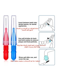 KADRAMA 30pcs Interdental Brushes Toothpick Tooth Flossing Head Oral Teeth Cleaning Brush Oral Care Tools 2.5mm Blue/2mm Red  - Image 3