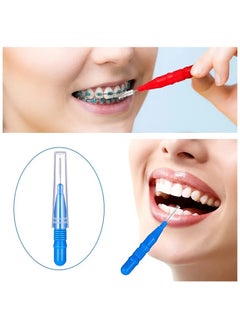 KADRAMA 30pcs Interdental Brushes Toothpick Tooth Flossing Head Oral Teeth Cleaning Brush Oral Care Tools 2.5mm Blue/2mm Red  - Image 5