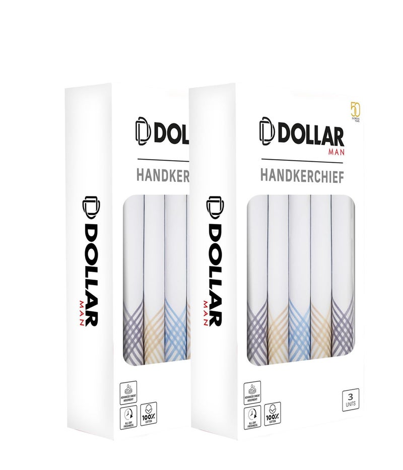 Dollar Cotton Handkerchiefs Hanky for Men - White Striped In Pack of 10 - Image 2