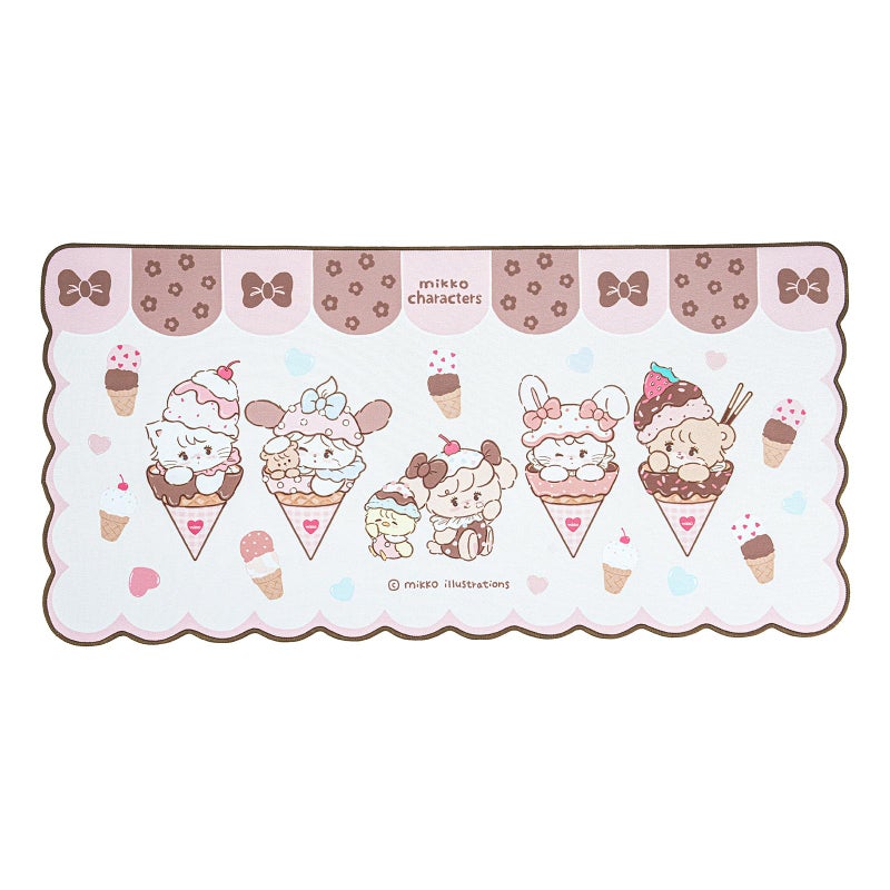 GeekShare Mouse Pad with Stitched Edge, Non-Slip Rubber Base Large Gaming Mouse Pad, Cute Cartoon Waved Edge Desk Mat for Gaming Home Office Work - Mikko Ice Cream - Image 1