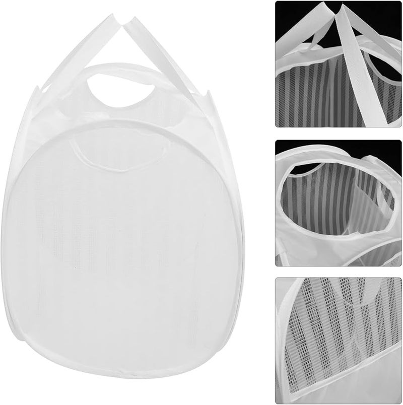 Foldable Laundry Hamper With Breathable Mesh Portable Clothes Basket For Bathroom Storage - Image 4