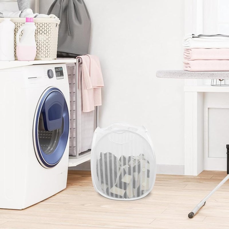 Foldable Laundry Hamper With Breathable Mesh Portable Clothes Basket For Bathroom Storage - Image 3