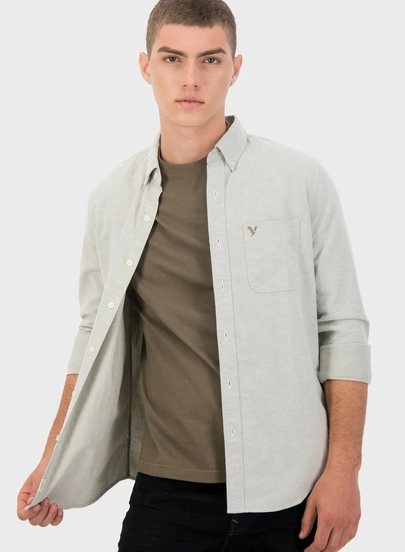 American Eagle Logo Oxford Slim Shirts