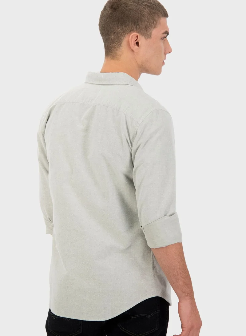 American Eagle Logo Oxford Slim Shirts