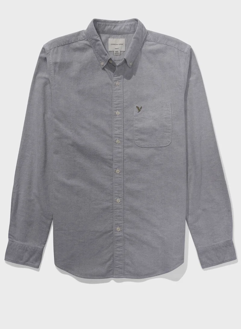 American Eagle Logo Oxford Slim Shirts