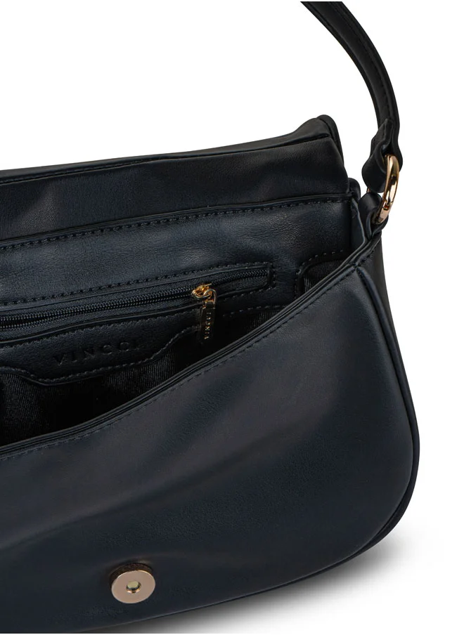 Vincci Women Solid Shoulder Bag with Adjustable Strap And Zip Closure