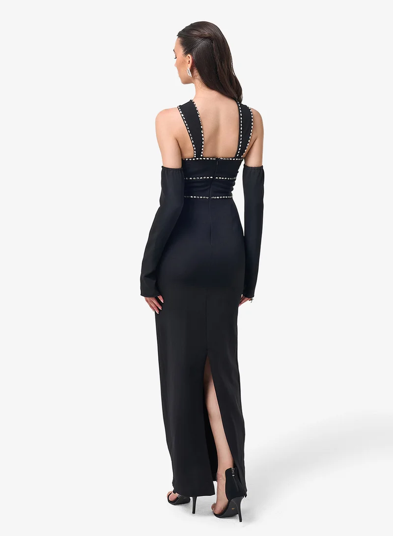 Threadz by Ajooni Embellished Bodycon Maxi Dress