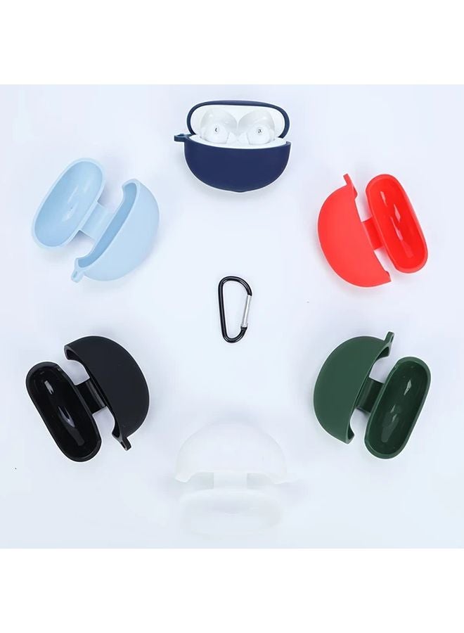 Black Protective Case for OPPO Enco Air2 Pro Silicone Material with Metal Hook Anti Drop Shockproof Soft Comfortable Earphone Cover - Image 5