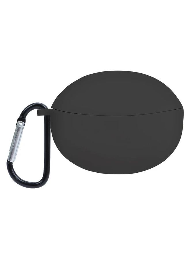 Black Protective Case for OPPO Enco Air2 Pro Silicone Material with Metal Hook Anti Drop Shockproof Soft Comfortable Earphone Cover - Image 1