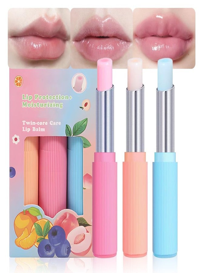 BINGBRUSH 3PCS Double Core Lipstick Set, Hydrating & Moisturizing Lipstick, Long Lasting Smooth Lip Color, Fruit Flavor Lipstick for Dry Lips - Image 1