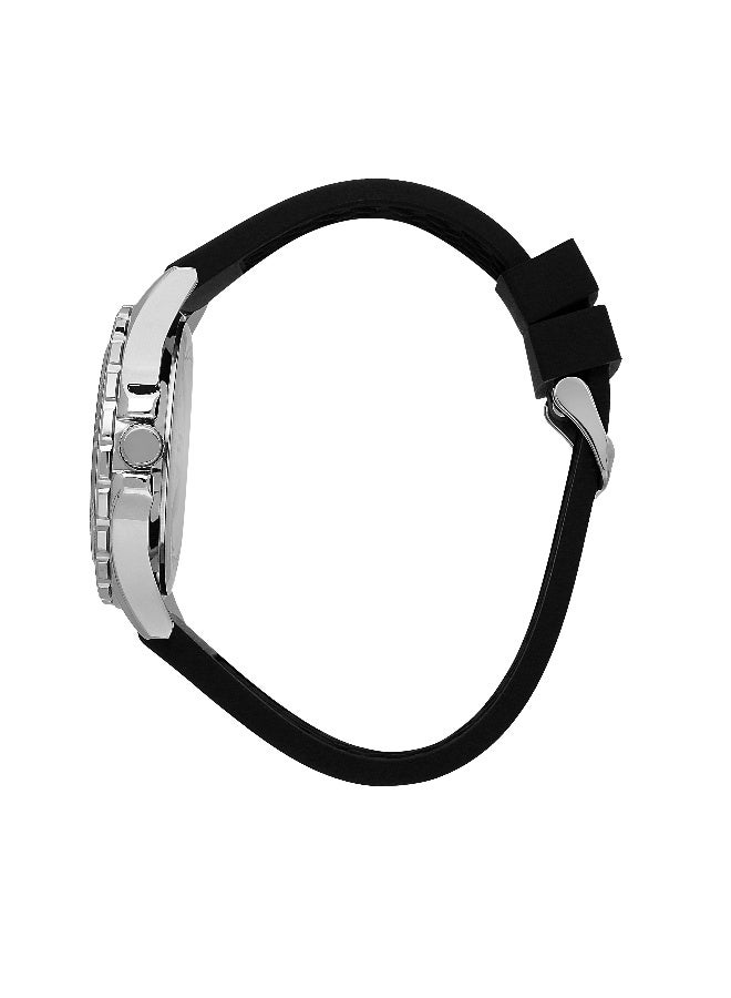 Chronostar Men's Black Round Analog Dial with Silver Alloy Band Watch - 43mm - R3751291002 - Image 3