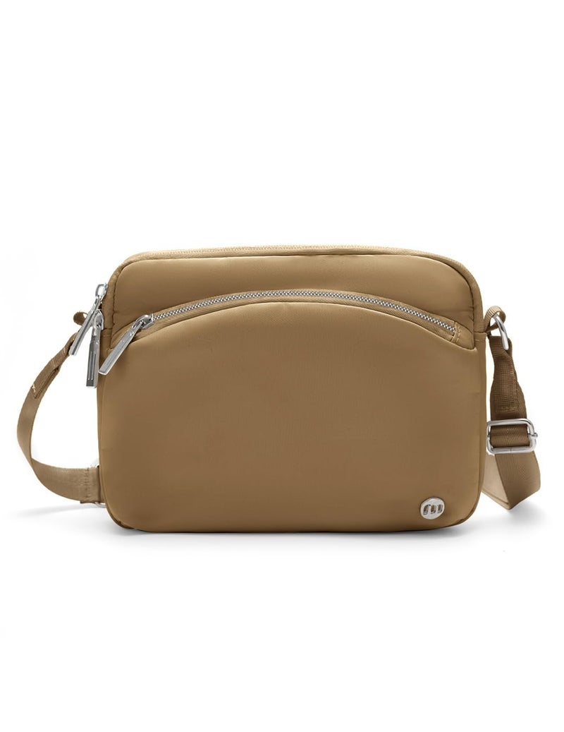 MEXS Everywhere Crossbody Bag 2L Metal Hardware, Casual Crossbody Bags for Women Travel Purse Shoulder Handbags Wallet (Brown) - Image 1
