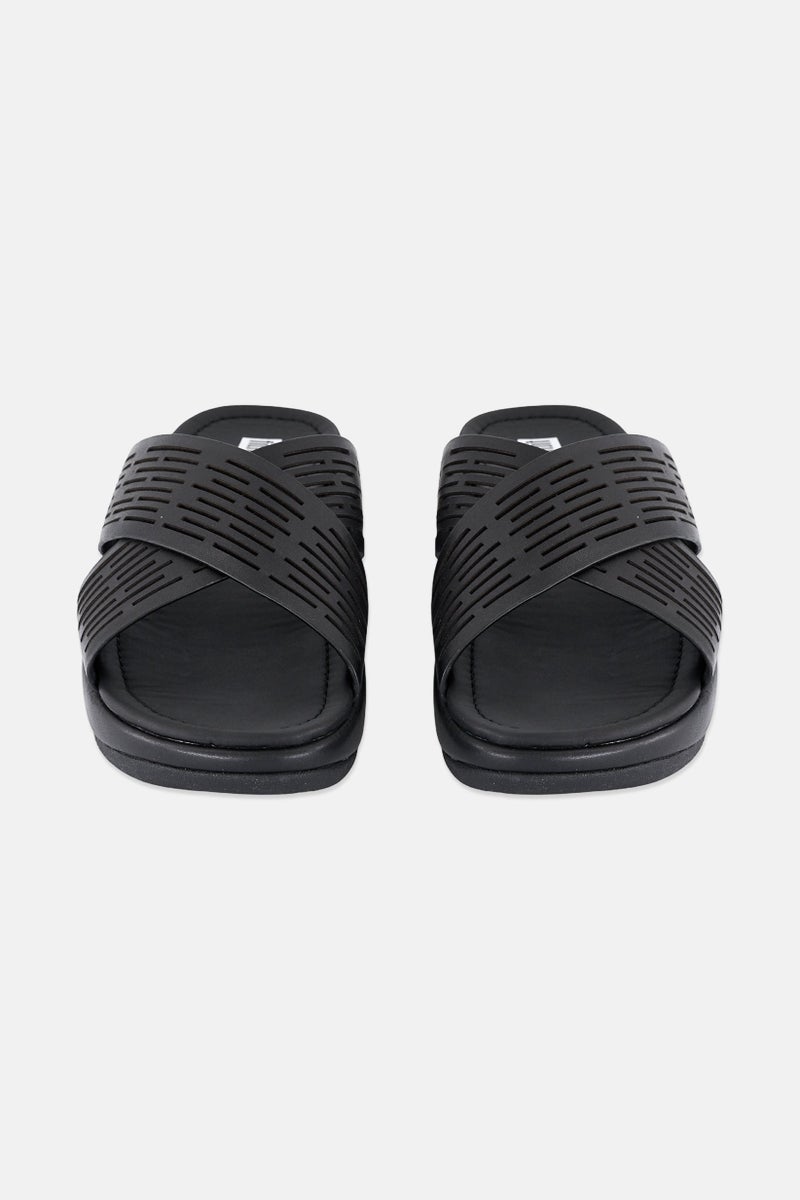 FitFlop Women Slip On Leather Sandal, Black  - Image 4