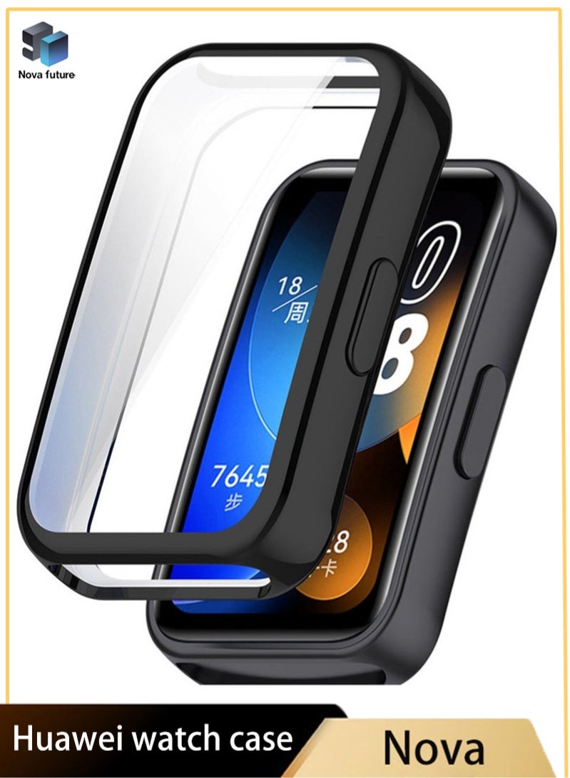 Nova future Shockproof TPU Screen Protector Case for Huawei Band 8 Band 9 Band 10 Black Everyday Use Durable Protective Cover - Image 1