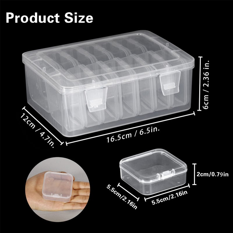 Mathtoxyz Small Bead Organizers, 30 Pieces Plastic Storage Cases Mini Clear Bead Storage Containers Transparent Boxes with Hinged Lid and Rectangle Clear Craft Supply Case - Image 5
