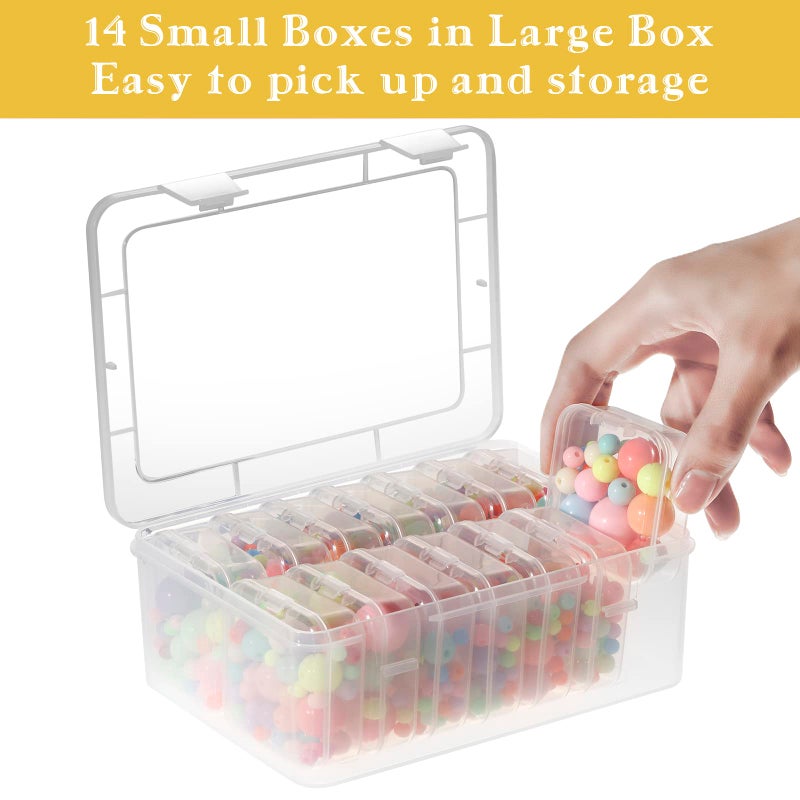 Mathtoxyz Small Bead Organizers, 30 Pieces Plastic Storage Cases Mini Clear Bead Storage Containers Transparent Boxes with Hinged Lid and Rectangle Clear Craft Supply Case - Image 3