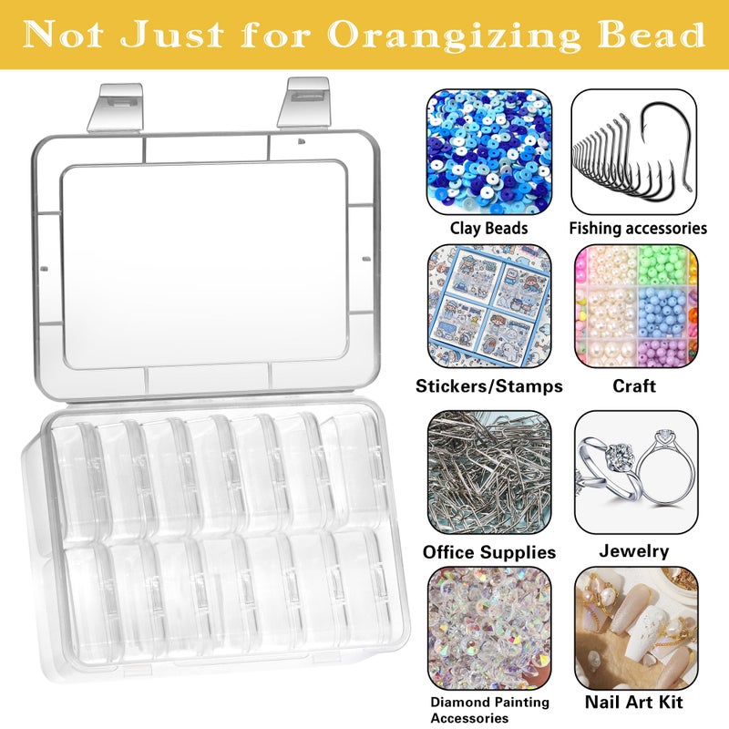Mathtoxyz Small Bead Organizers, 30 Pieces Plastic Storage Cases Mini Clear Bead Storage Containers Transparent Boxes with Hinged Lid and Rectangle Clear Craft Supply Case - Image 4