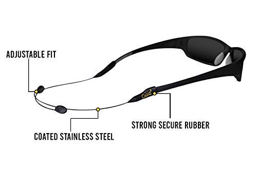 Cablz Zipz Adjustable Eyewear Retainer | Adjustable, Lightweight, Low Profile, Off-The-Neck Eyewear Retainer Strap | Black | 10" w/Regular Tip - Image 3
