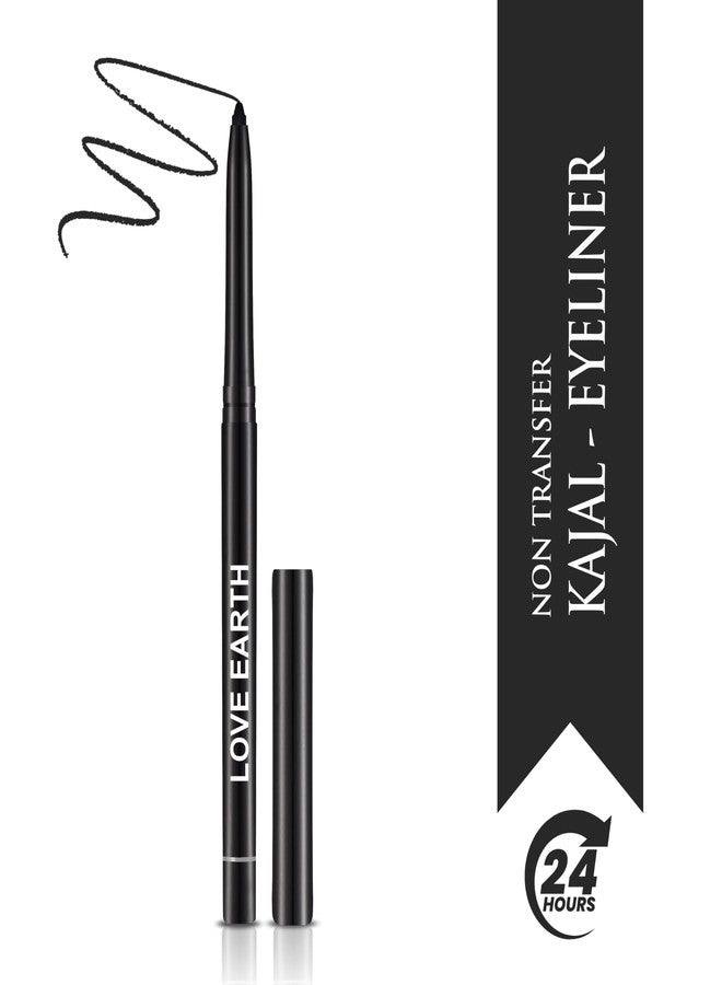 Love Earth LoveEarth Intense Black Kajal & Eyeliner Pencil - Waterproof, Smudge-Proof, Long-Lasting | Creamy Matte, Non-Transfer Formula | Ideal for Everyday Use - 0.35g - Image 2