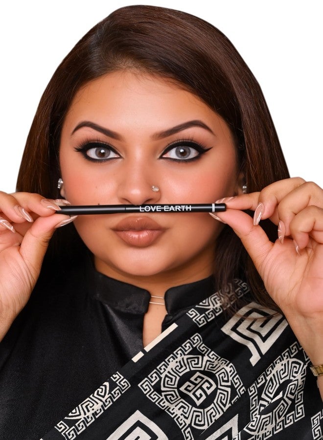 Love Earth LoveEarth Intense Black Kajal & Eyeliner Pencil - Waterproof, Smudge-Proof, Long-Lasting | Creamy Matte, Non-Transfer Formula | Ideal for Everyday Use - 0.35g - Image 5