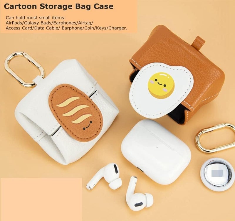 Tomcrazy Cartoon Mini Storage Bag for Huawei Tag Airpods Case Jabra Elite 7 4 3 Protector, Headset Box Pouch for Airtag Galaxy Buds Sony Ambie AM-TW01 Earbuds Skin Access Card Keychain (04) - Image 5
