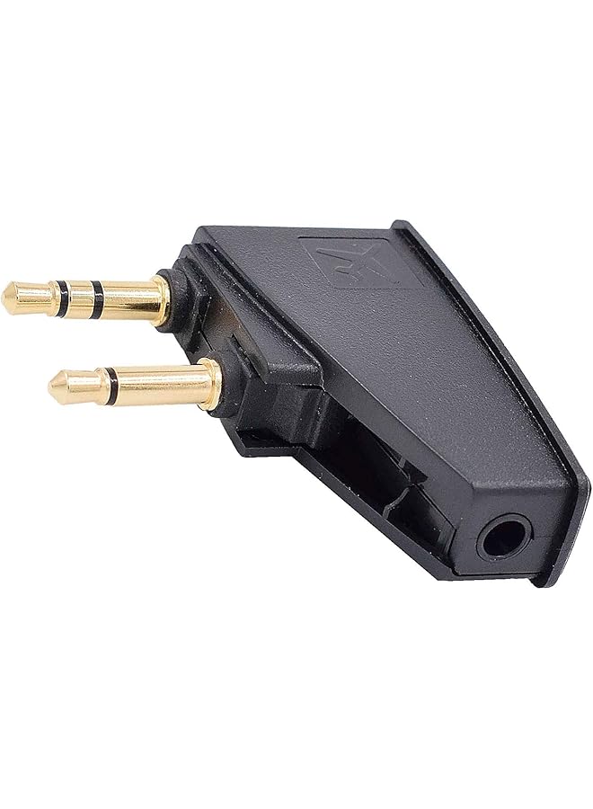 erorex Airplane Headphone Adapter Adjustable Angle Airline Flight Headphone Converter Gold Plated 3.5Mm Male To 3.5Mm Female Stereo Aux Jack Headphone Adapter For More Headphones - Image 1
