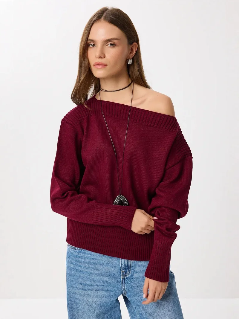 إسطنبول الساحرة ISTANBUL Boat Neck Ribbed Sweater