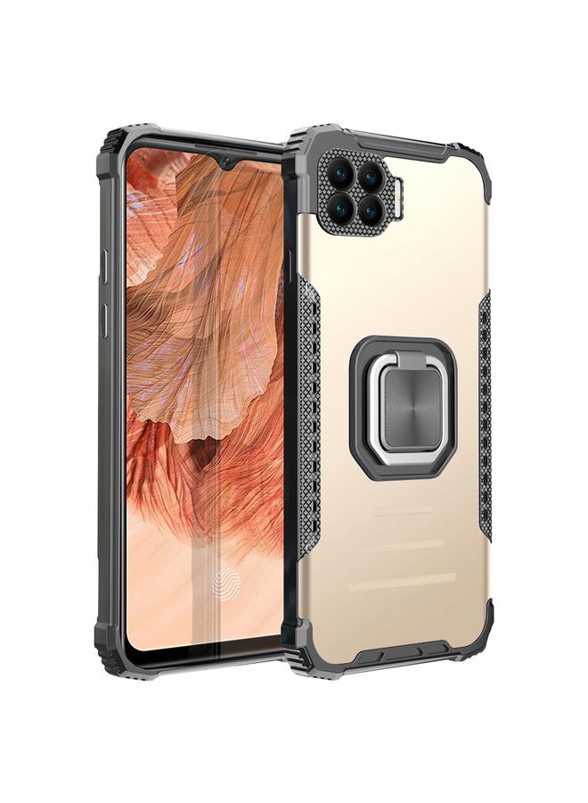اس-توب جراب لهاتف OPPO A73 من سلسلة Fierce Warrior، مصنوع من سبائك الألومنيوم + TPU، مقاوم للصدمات، مع حامل حلقي - Image 1