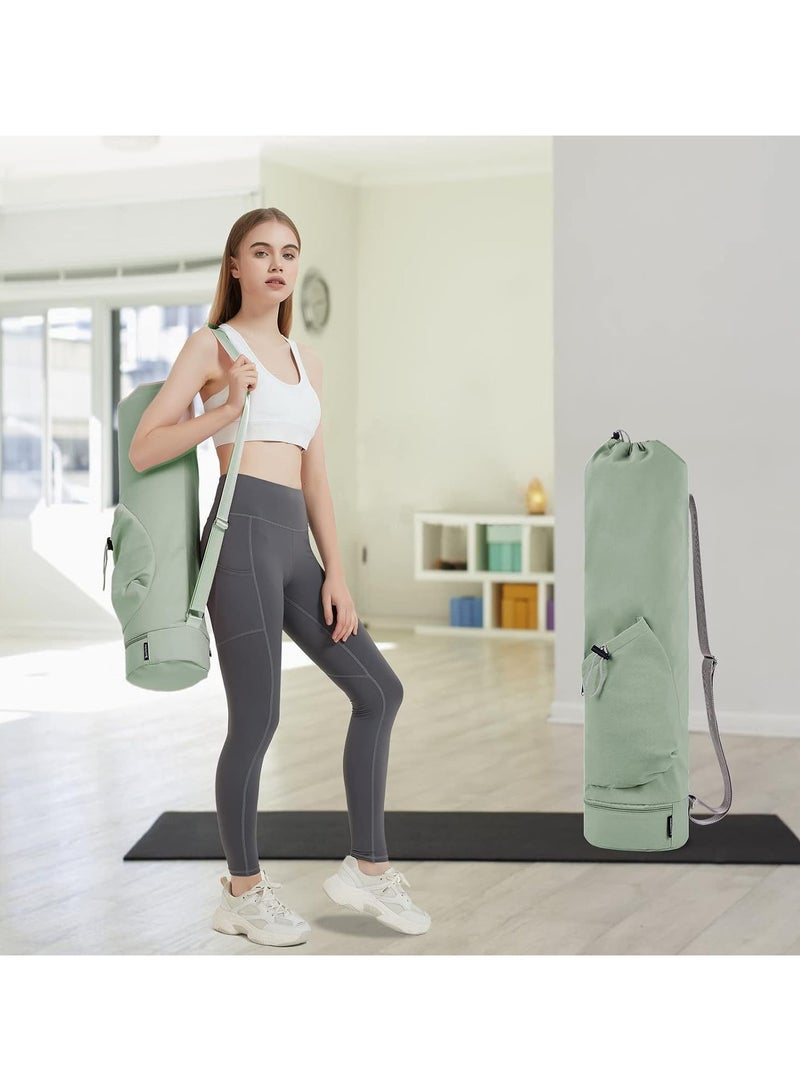 Generic Yoga Mat Bag with Water Bottle Pocket and Bottom Wet Compartment - Multifunctional Sports Yoga Mat Carrier and Storage Bag  - Image 2